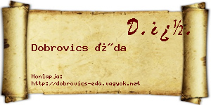 Dobrovics Éda névjegykártya